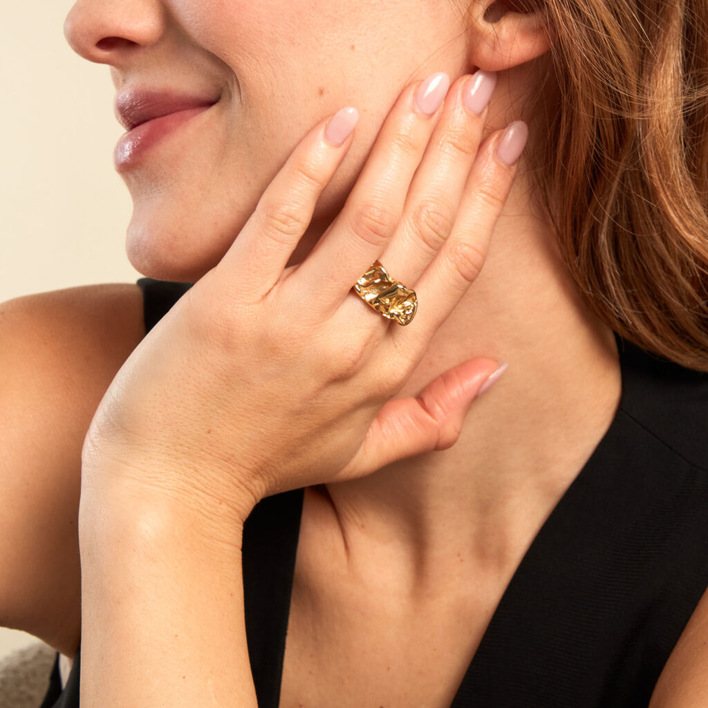 Bague Organic Acier Jaune - Bagues fantaisie Femme | Histoire d’Or