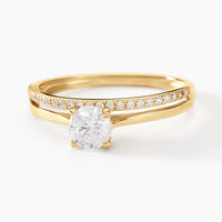 Bague Solitaire Anatoline Or Jaune Oxyde De Zirconium