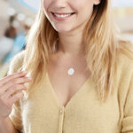 Collier Pastille Gravable Or Blanc - Colliers Naissance Femme | Histoire d&rsquo;Or