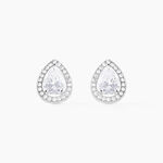 Boucles D'oreilles Puces Pilar Argent Blanc Oxyde De Zirconium - Boucles d'oreilles fantaisie Femme | Histoire d&rsquo;Or