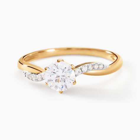 Bague Filipa Or Bicolore Oxyde De Zirconium - Bagues solitaires Femme | Histoire d’Or