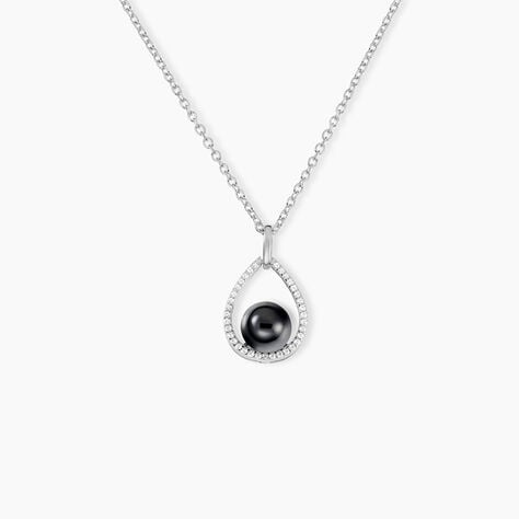 Collier Nerea Argent Blanc C&eacute;ramique Et Oxyde De Zirconium - Colliers fantaisie Femme | Histoire d&rsquo;Or