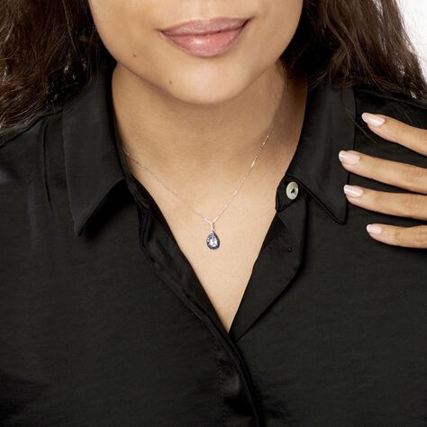Collier Kenza Or Blanc Topaze Et Saphir Et Diamant - Colliers Femme | Histoire d’Or