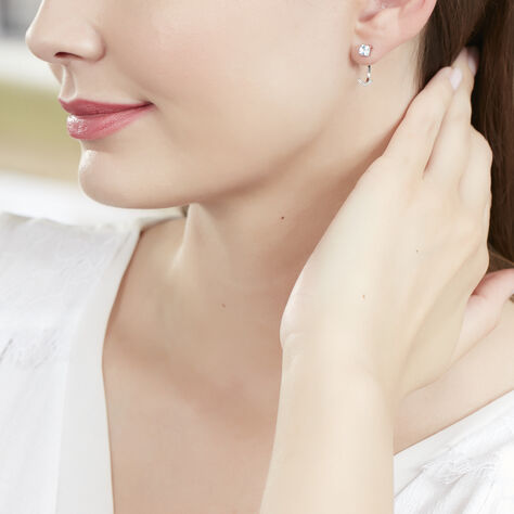 Bijoux D'oreilles Or Blanc Topaze Et Diamant - Ear cuffs Femme | Histoire d’Or