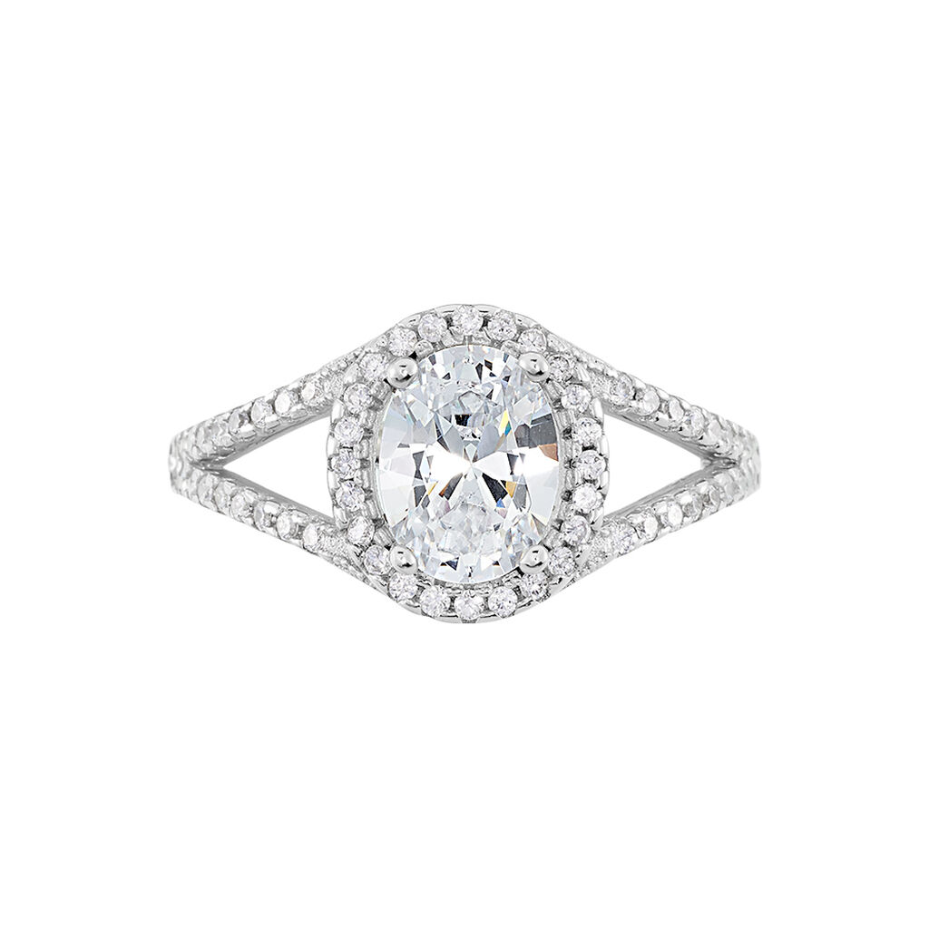 Bague Melyssa Argent Blanc Oxyde De Zirconium - Bagues solitaires Femme | Histoire d’Or