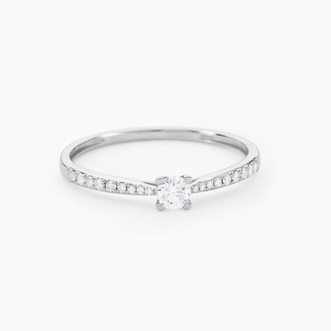 Bague Solitaire Hemera Or Blanc Diamant - Bagues solitaires Femme | Histoire d&rsquo;Or