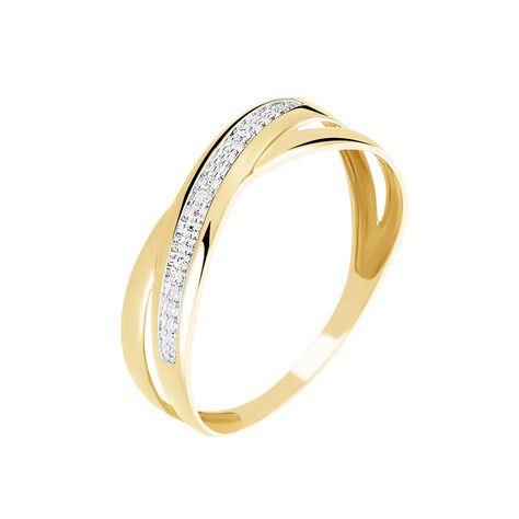 Bague Croisee Or Jaune Diamant - Bagues avec pierre Femme | Histoire d’Or