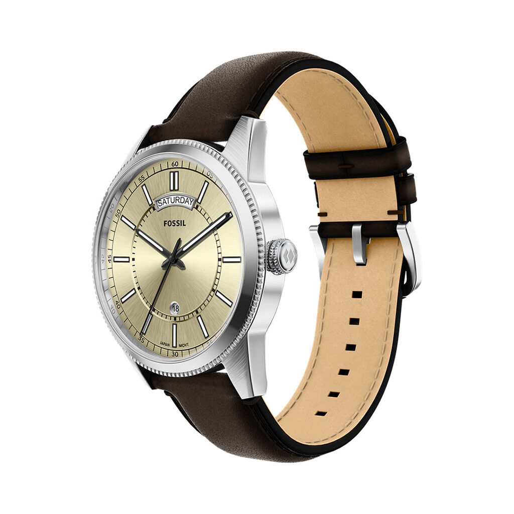 Montre Fossil Pearson Cr&egrave;me - F&ecirc;te des p&egrave;res Homme | Histoire d&rsquo;Or