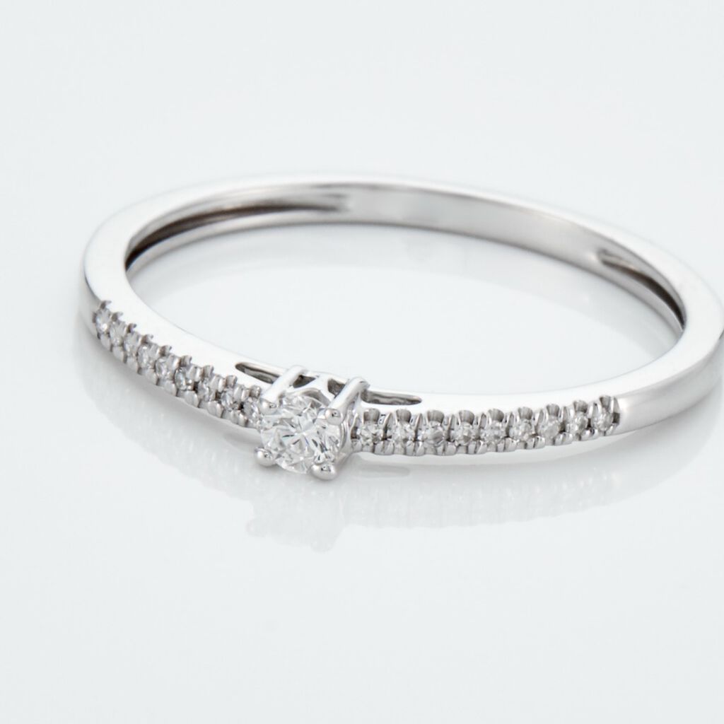 Bague Eliisa Or Blanc Diamant - Bagues solitaires Femme | Histoire d’Or