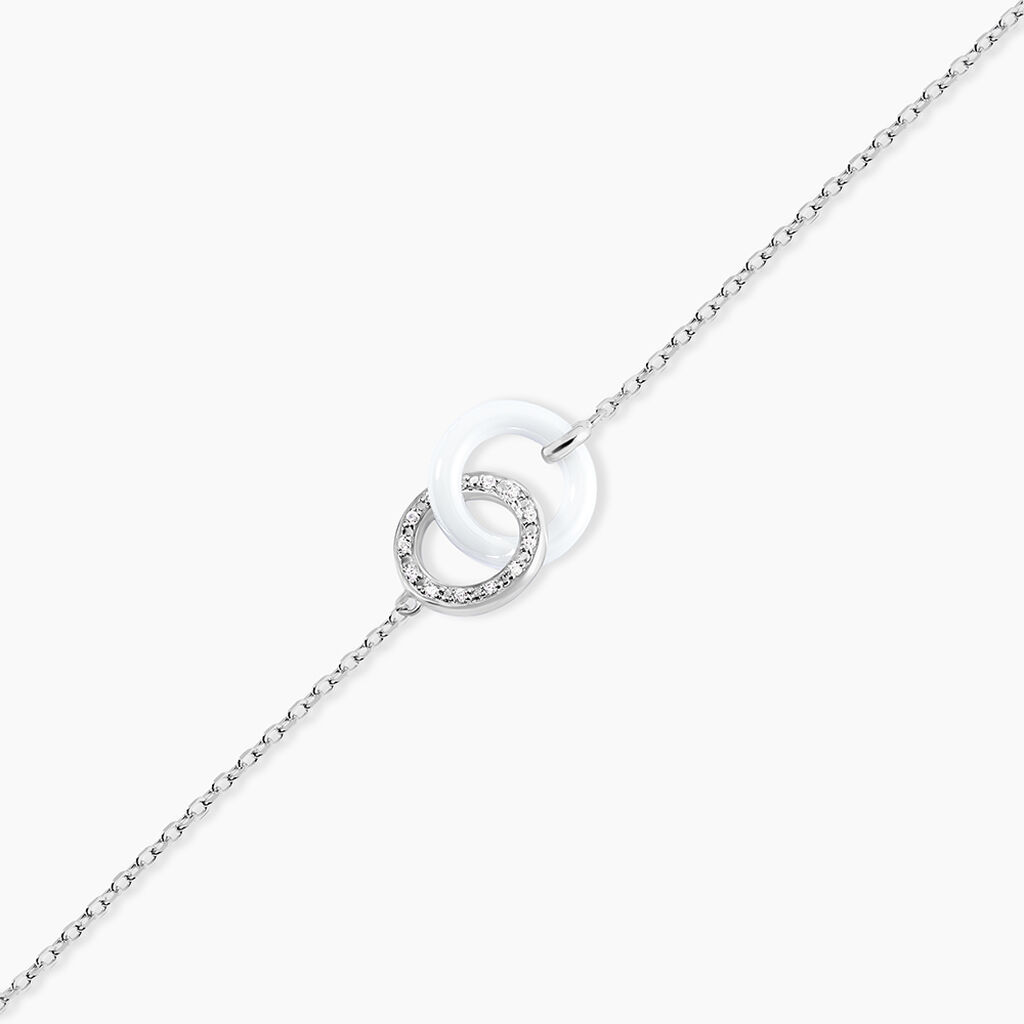 Bracelet Dina Argent Blanc Céramique Et Oxyde De Zirconium -  Femme | Histoire d’Or