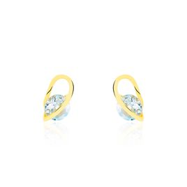 Boucles D'oreilles Puces Or Jaune Berecyntia Topaze - Clous d'oreilles Femme | Histoire d’Or