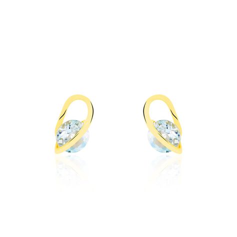 Boucles D'oreilles Puces Or Jaune Berecyntia Topaze - Clous d'oreilles Femme | Histoire d’Or