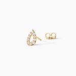 Boucles D'Oreilles Puces Elona Argent Dor&eacute; A L'Or 750/1000 Oxyde De Zirconium - Boucles d'oreilles fantaisie Enfant | Histoire d&rsquo;Or