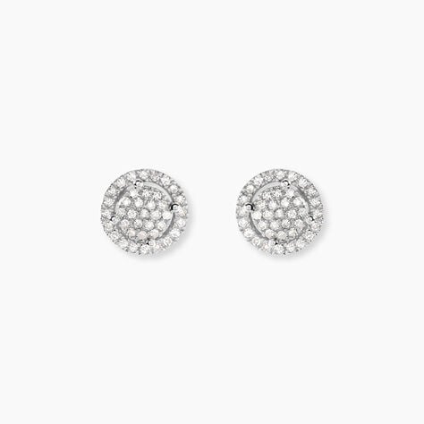 Boucles D'oreilles Puces Soleil D'hiver Or Blanc Diamant - Boucles d'oreilles pierres pr&eacute;cieuses Femme | Histoire d&rsquo;Or