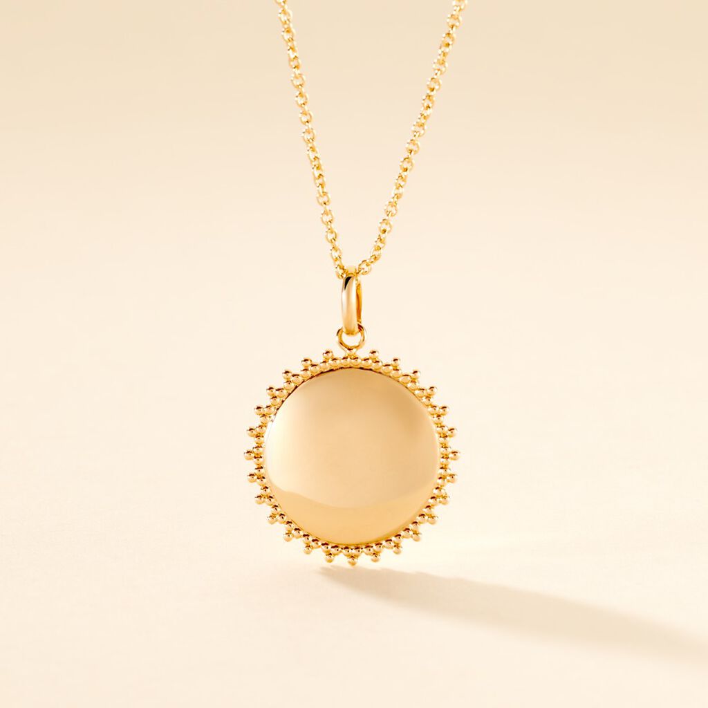 Pendentif Sunny Plaque Or Dor&eacute; - Pendentifs Naissance Femme | Histoire d&rsquo;Or