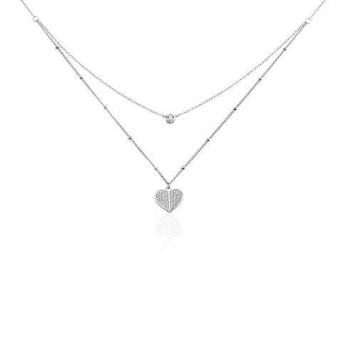 Collier Argent Meurig Oxydes De Zirconium - Colliers Coeur Femme | Histoire d’Or