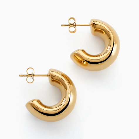 Cr&eacute;oles Riga Acier Jaune Sans Pierre - Boucles d'oreilles cr&eacute;oles Femme | Histoire d&rsquo;Or