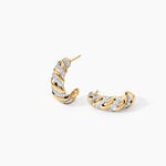 Cr&eacute;oles Sunset Riviera Argent Dor&eacute; A L'Or 750/1000 Oxyde De Zirconium - Boucles d'oreilles cr&eacute;oles Femme | Histoire d&rsquo;Or