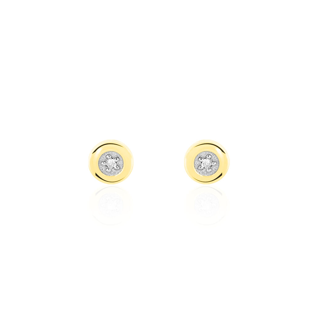 boucles d'oreilles puces fatiana or jaune diamant