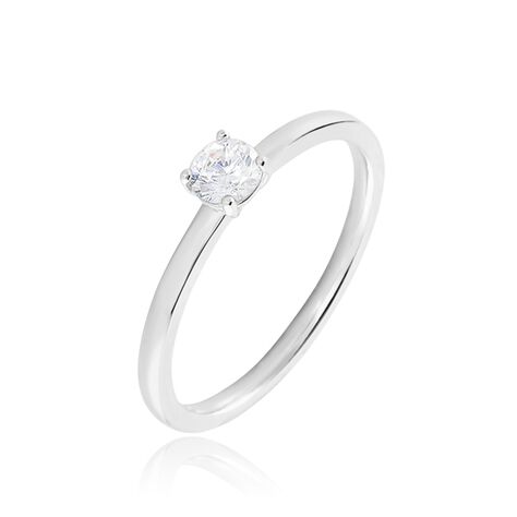 Bague Solitaire Stella Argent Blanc Oxyde De Zirconium - Bagues solitaires Femme | Histoire d’Or