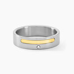 Bague Jourdan Ahou Acier Blanc Diamant - Bagues solitaires Homme | Histoire d&rsquo;Or