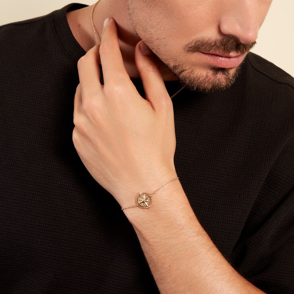 Bracelet Jet Plaqué Or Jaune - Bracelets Homme | Histoire d’Or