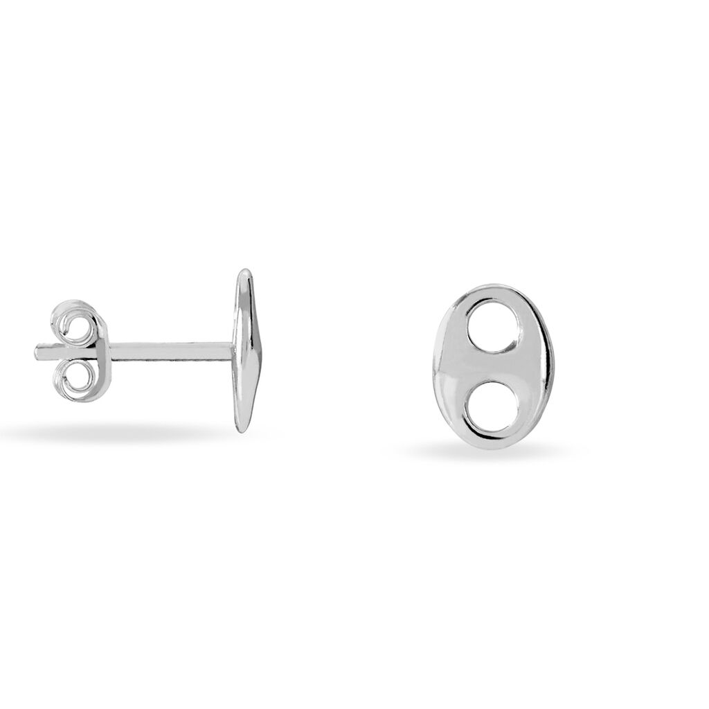 Boucles D'oreilles Puces Sherry Argent Blanc - Boucles d'oreilles fantaisie Femme | Histoire d’Or