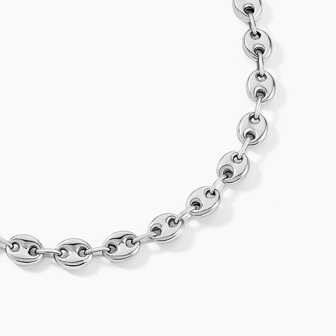 Collier Carrus Maille Grain De Cafe Argent Blanc - Chaines Homme | Histoire d’Or