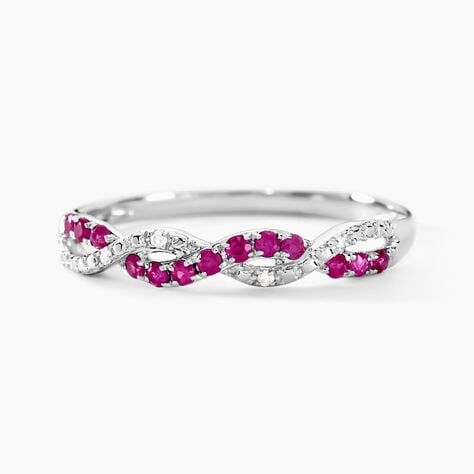 Bague Sofia Or Blanc Rubis Et Diamant - Bagues avec pierre Femme | Histoire d’Or