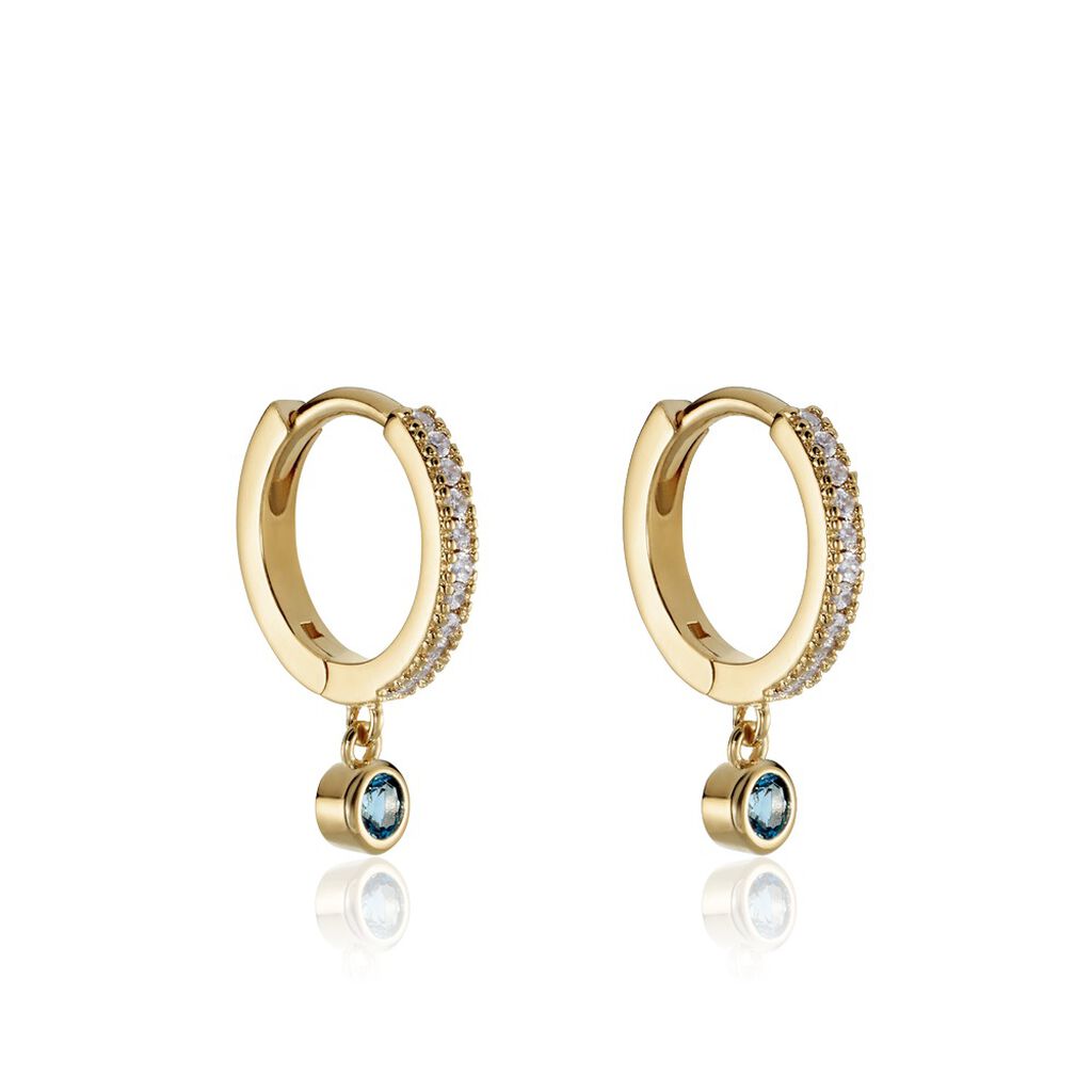 Creoles Dili Plaqué Or Pierres - Boucles d'oreilles créoles Femme | Histoire d’Or