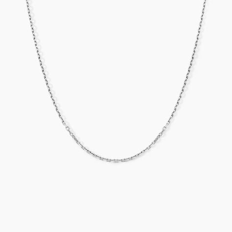 Chaîne Maille Forçat Diamantee Or Blanc - Chaines Famille | Histoire d’Or