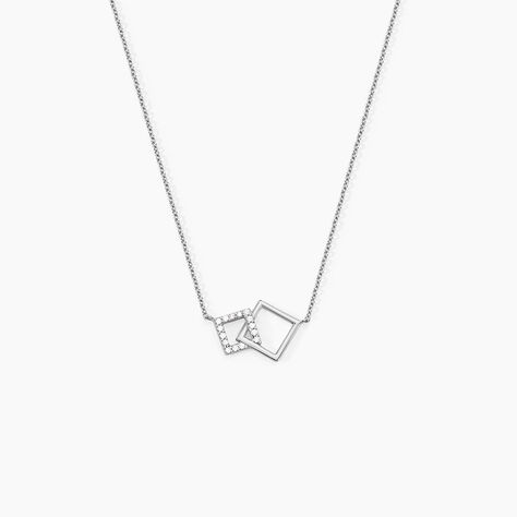 Collier Manoela Argent Blanc Oxyde De Zirconium - Colliers fantaisie Femme | Histoire d&rsquo;Or