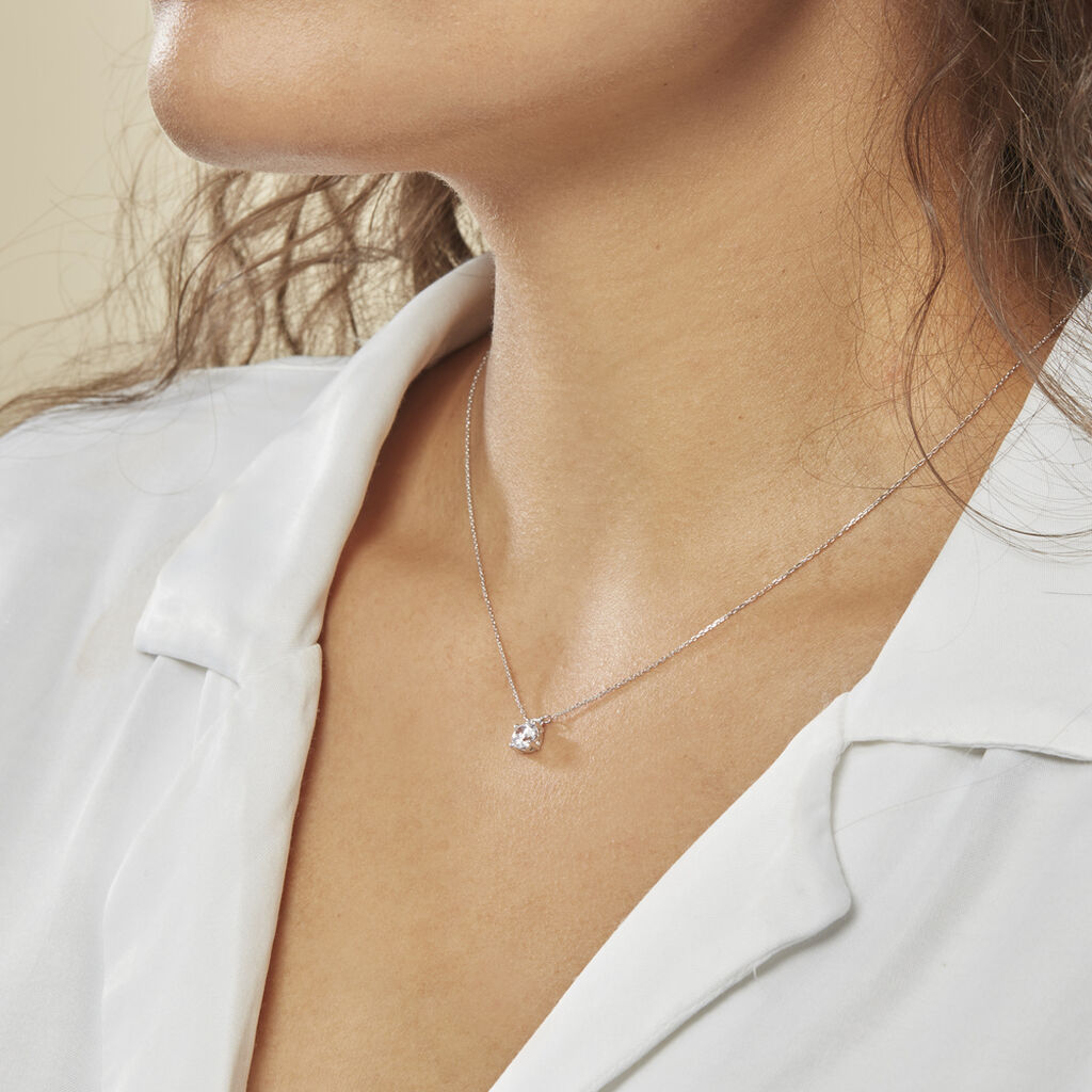 Collier Zilda Or Blanc Oxyde De Zirconium - Colliers Femme | Histoire d’Or