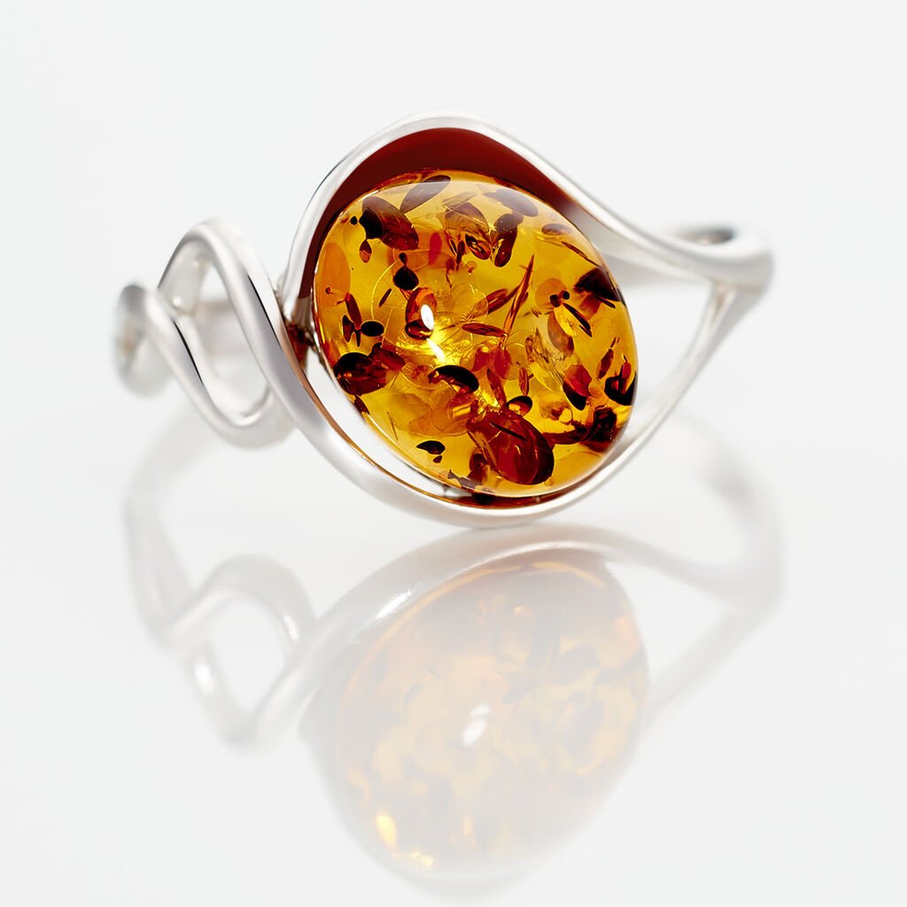 Bague Titziana Argent Blanc Ambre - Bagues solitaires Femme | Histoire d’Or