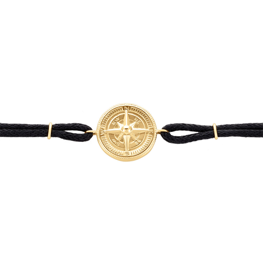 Bracelet Alfeo Plaque Or Doré - Bracelets cordon Homme | Histoire d’Or