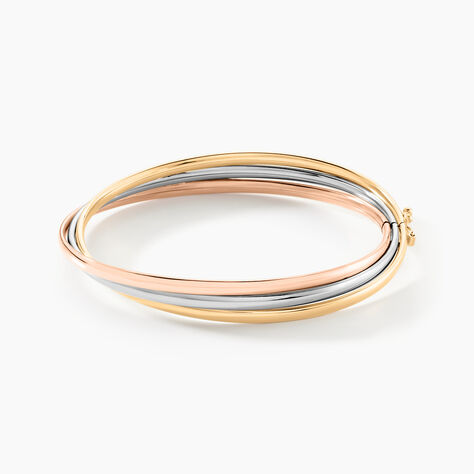 Bracelet Jonc Catalin 3 Fils Flexibles Or Tricolore - Bracelets joncs Femme | Histoire d’Or