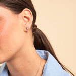 Boucles D'oreilles Puces Emiliette Argent Blanc Oxyde De Zirconium - Boucles d'oreilles fantaisie Femme | Histoire d&rsquo;Or