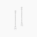 Boucles D'oreilles Pendantes Regane Or Blanc Oxyde De Zirconium - Boucles d'oreilles pendantes Femme | Histoire d&rsquo;Or