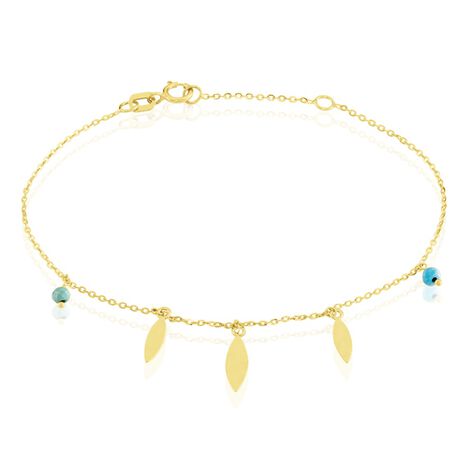 Bracelet Or Jaune Jehannet Turquoise - Bijoux Plume Femme | Histoire d’Or