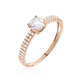 Solitaire Champs Elysees Or Rose Oxydes De Zirconium - Bagues solitaires Femme | Histoire d’Or