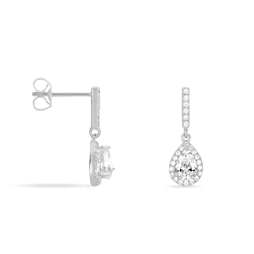 Boucles D'oreilles Pendantes Briony Argent Blanc Oxyde De Zirconium - Boucles d'oreilles fantaisie Femme | Histoire d&rsquo;Or