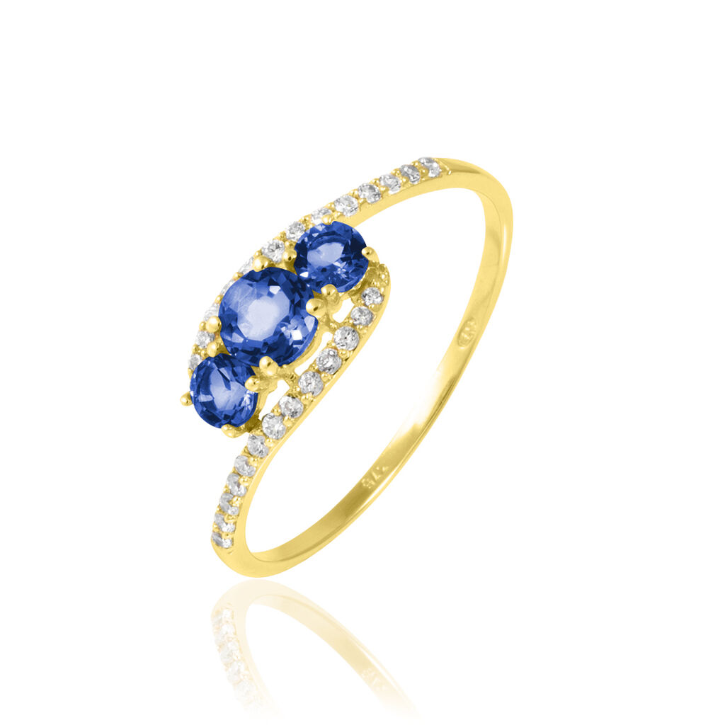 Bague Chloe Or Jaune Saphir Et Diamant - Bagues solitaires Femme | Histoire d&rsquo;Or