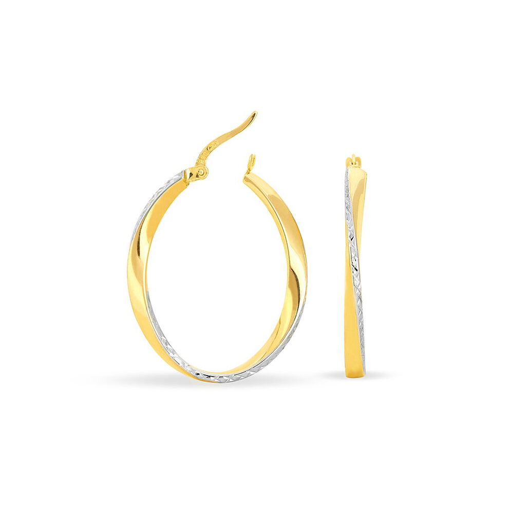 Créoles Doralynne Or Bicolore - Boucles d'oreilles créoles Femme | Histoire d’Or
