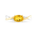 Bague Emeline Or Bicolore Citrine - Bagues solitaires Femme | Histoire d&rsquo;Or