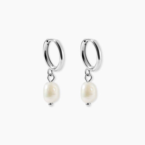 Boucles D'Oreilles Pendantes Pearl Acier Blanc Pierre De Synthese - Boucles d'oreilles fantaisie Homme | Histoire d&rsquo;Or