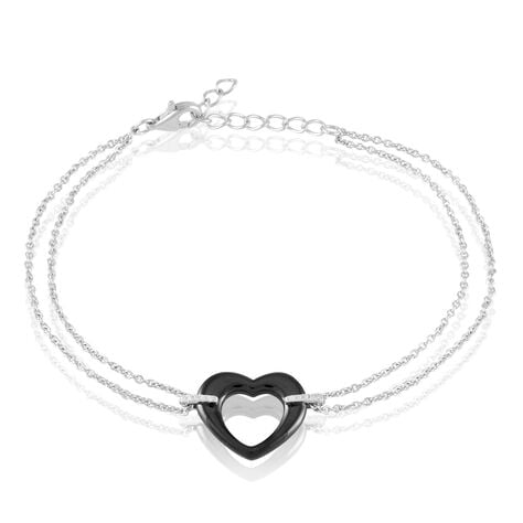 Bracelet Vivianne Argent Blanc Oxyde De Zirconium Et Céramique - Bracelets Coeur Femme | Histoire d’Or