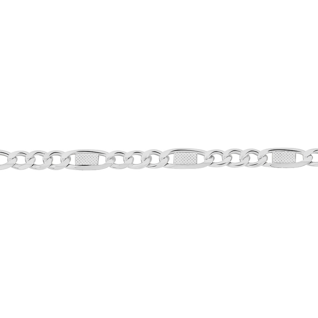 Bracelet Jeremi Maille Alternee 1/3 Et Plaquettes Argent Blanc - Bracelets Femme | Histoire d’Or