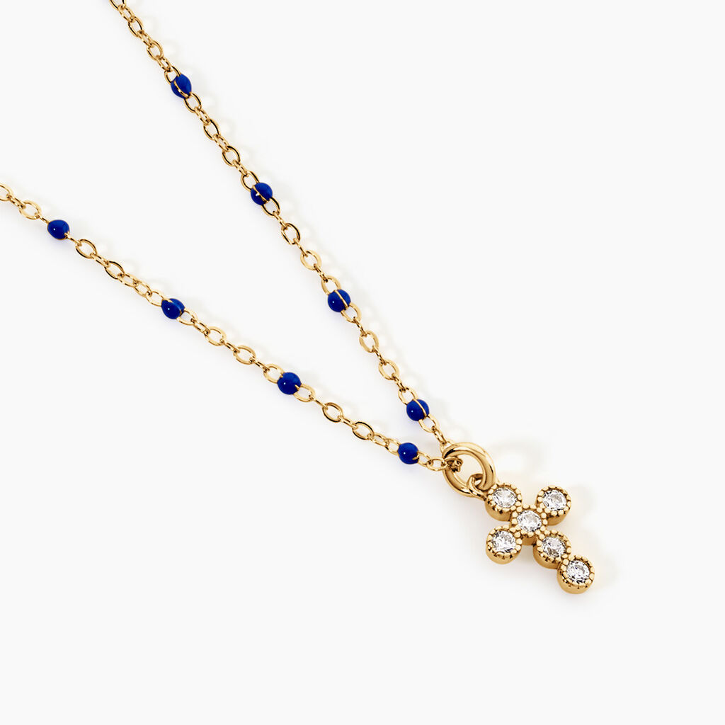 Collier Polka Argent Jaune Oxyde De Zirconium - Colliers fantaisie Femme | Histoire d&rsquo;Or