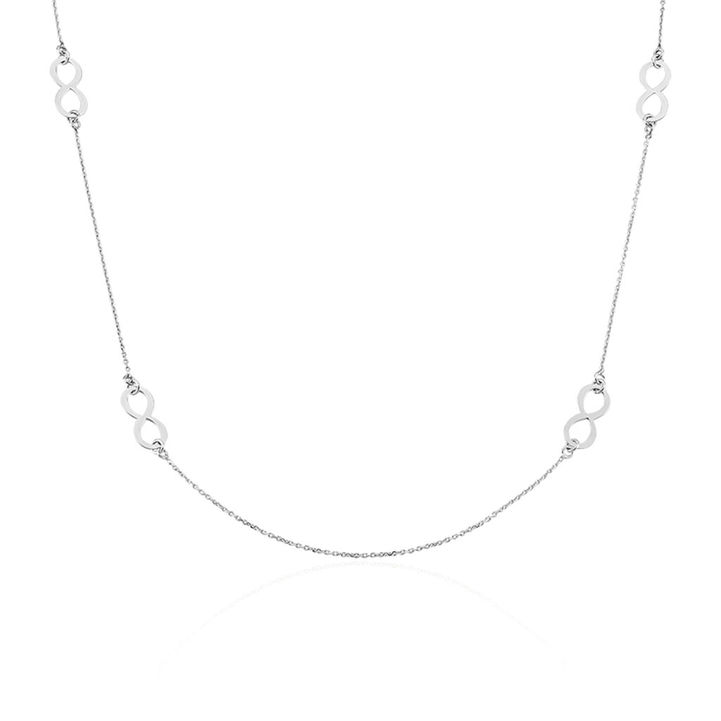 Collier Sautoir Infinity Argent Blanc - Colliers Infini Femme | Histoire d’Or