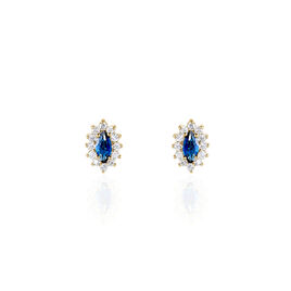 Boucles D'oreilles Puces Lisea Plaqué Or Verre Et Oxyde De Zirconium - Boucles d'oreilles fantaisie Femme | Histoire d’Or